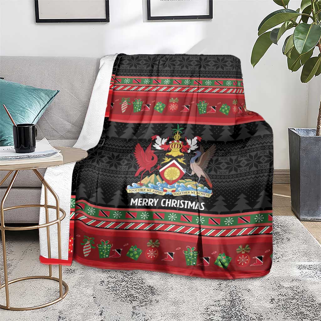 Trinidad And Tobago Christmas Blanket Merry Xmas Coat Of Arms - Wonder Print Shop