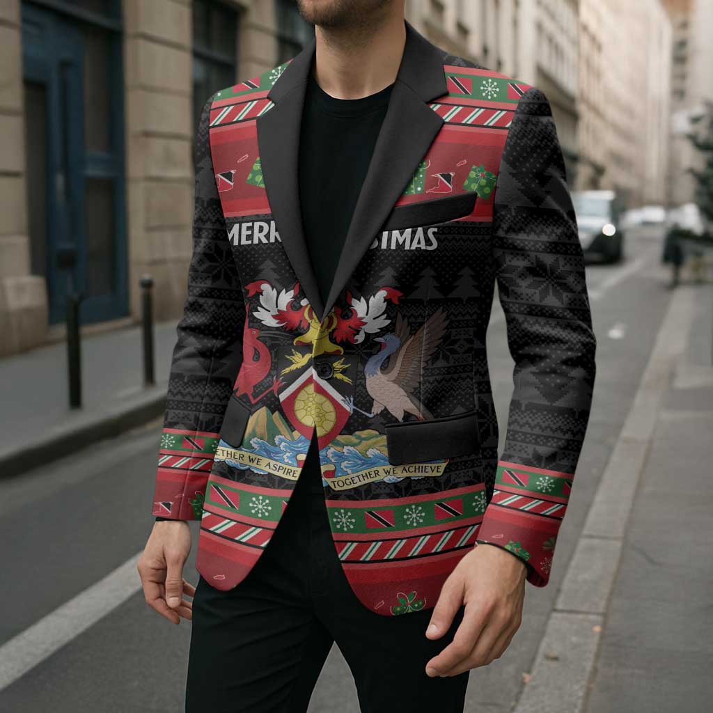 Trinidad And Tobago Christmas Blazer Merry Xmas Coat Of Arms - Wonder Print Shop