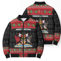 Trinidad And Tobago Christmas Bomber Puffer Jacket Merry Xmas Coat Of Arms - Wonder Print Shop