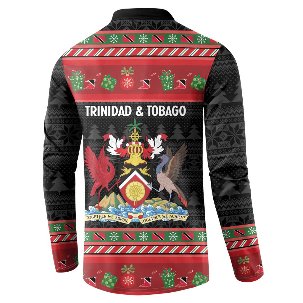 Trinidad And Tobago Christmas Button Sweatshirt Merry Xmas Coat Of Arms - Wonder Print Shop