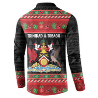 Trinidad And Tobago Christmas Button Sweatshirt Merry Xmas Coat Of Arms - Wonder Print Shop
