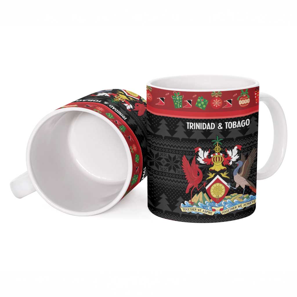 Trinidad And Tobago Christmas Ceramic Mug Merry Xmas Coat Of Arms - Wonder Print Shop