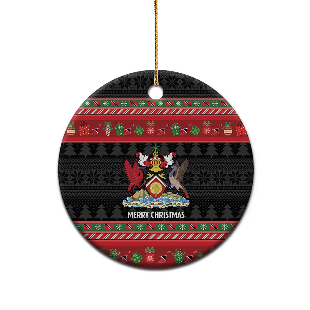 Trinidad And Tobago Christmas Ceramic Ornament Merry Xmas Coat Of Arms - Wonder Print Shop