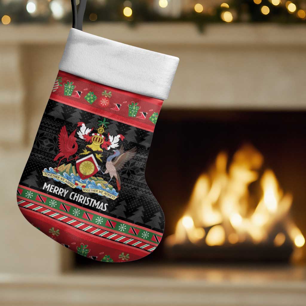 Trinidad And Tobago Christmas Christmas Stocking Merry Xmas Coat Of Arms - Wonder Print Shop