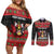Trinidad And Tobago Christmas Couples Matching Off Shoulder Short Dress and Long Sleeve Button Shirt Merry Xmas Coat Of Arms - Wonder Print Shop