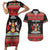 Trinidad And Tobago Christmas Couples Matching Short Sleeve Bodycon Dress and Hawaiian Shirt Merry Xmas Coat Of Arms - Wonder Print Shop