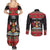 Trinidad And Tobago Christmas Couples Matching Summer Maxi Dress and Long Sleeve Button Shirt Merry Xmas Coat Of Arms - Wonder Print Shop