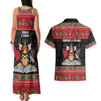 Trinidad And Tobago Christmas Couples Matching Tank Maxi Dress and Hawaiian Shirt Merry Xmas Coat Of Arms - Wonder Print Shop