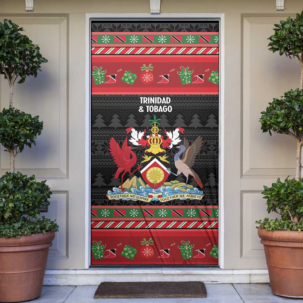 Trinidad And Tobago Christmas Door Cover Merry Xmas Coat Of Arms - Wonder Print Shop