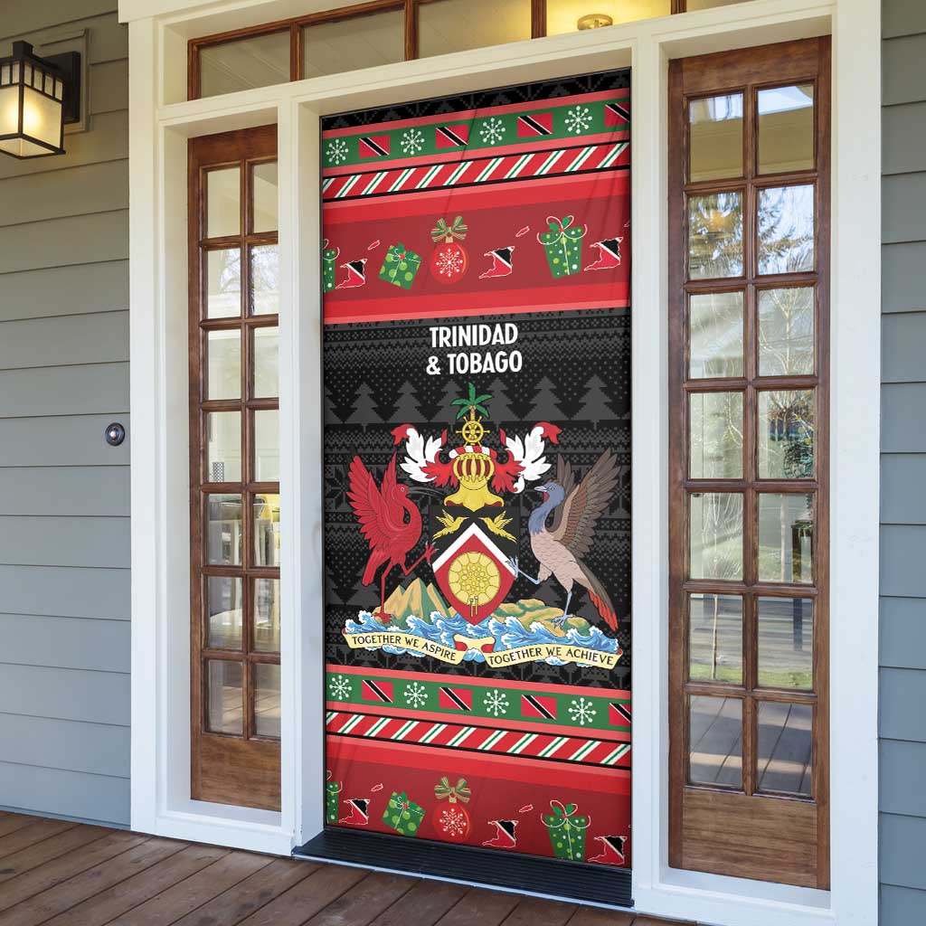 Trinidad And Tobago Christmas Door Cover Merry Xmas Coat Of Arms - Wonder Print Shop