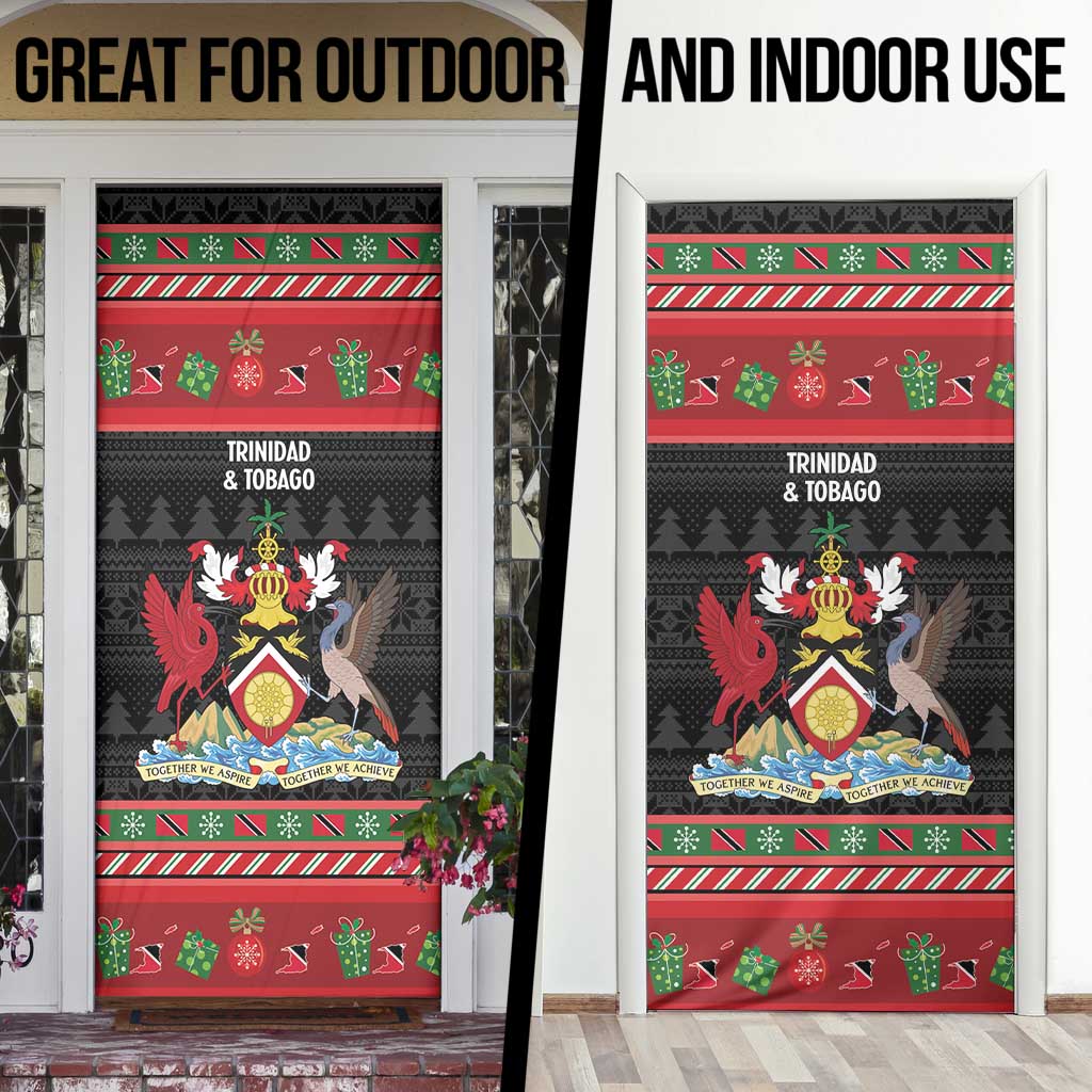 Trinidad And Tobago Christmas Door Cover Merry Xmas Coat Of Arms - Wonder Print Shop