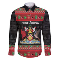 Trinidad And Tobago Christmas Family Matching Long Sleeve Bodycon Dress and Hawaiian Shirt Merry Xmas Coat Of Arms - Wonder Print Shop