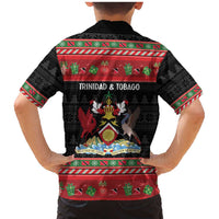 Trinidad And Tobago Christmas Family Matching Mermaid Dress and Hawaiian Shirt Merry Xmas Coat Of Arms - Wonder Print Shop