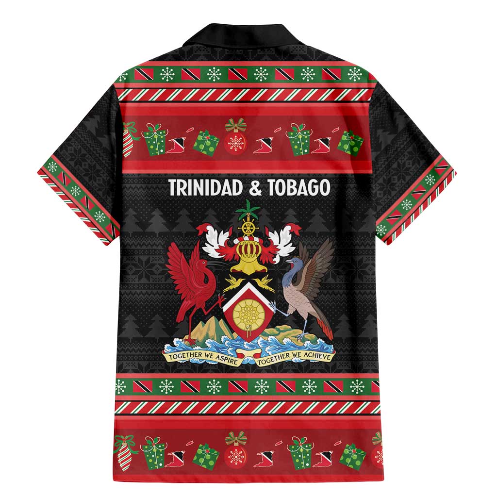 Trinidad And Tobago Christmas Family Matching Mermaid Dress and Hawaiian Shirt Merry Xmas Coat Of Arms - Wonder Print Shop