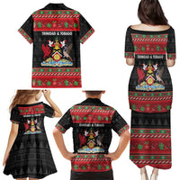 Trinidad And Tobago Christmas Family Matching Puletasi and Hawaiian Shirt Merry Xmas Coat Of Arms - Wonder Print Shop