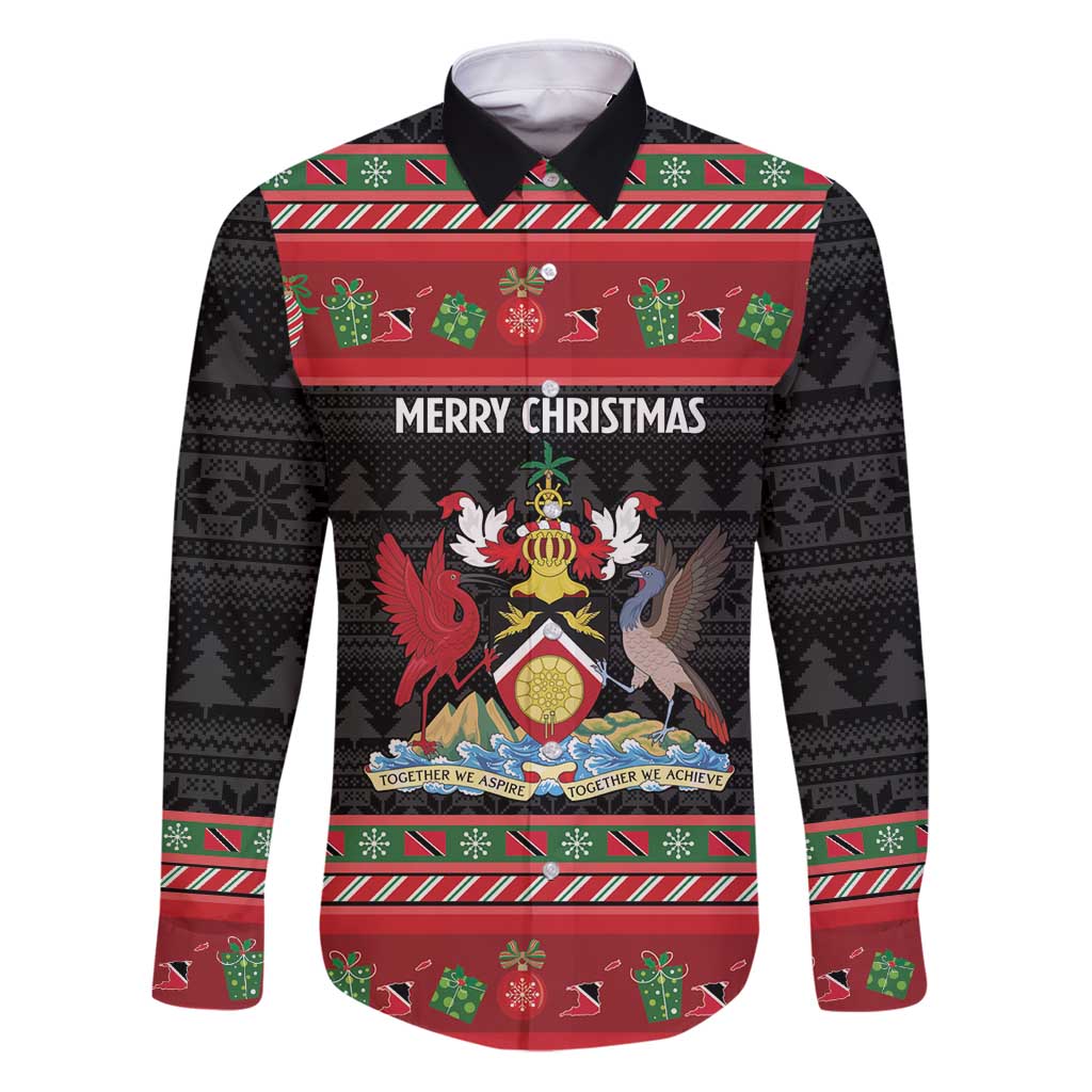 Trinidad And Tobago Christmas Family Matching Puletasi and Hawaiian Shirt Merry Xmas Coat Of Arms - Wonder Print Shop