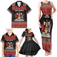 Trinidad And Tobago Christmas Family Matching Tank Maxi Dress and Hawaiian Shirt Merry Xmas Coat Of Arms - Wonder Print Shop