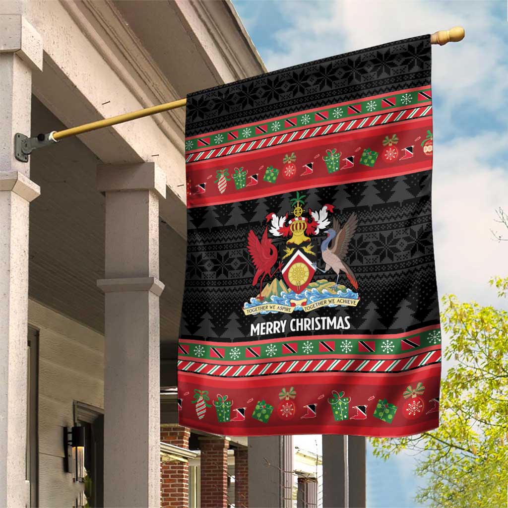 Trinidad And Tobago Christmas Garden Flag Merry Xmas Coat Of Arms - Wonder Print Shop