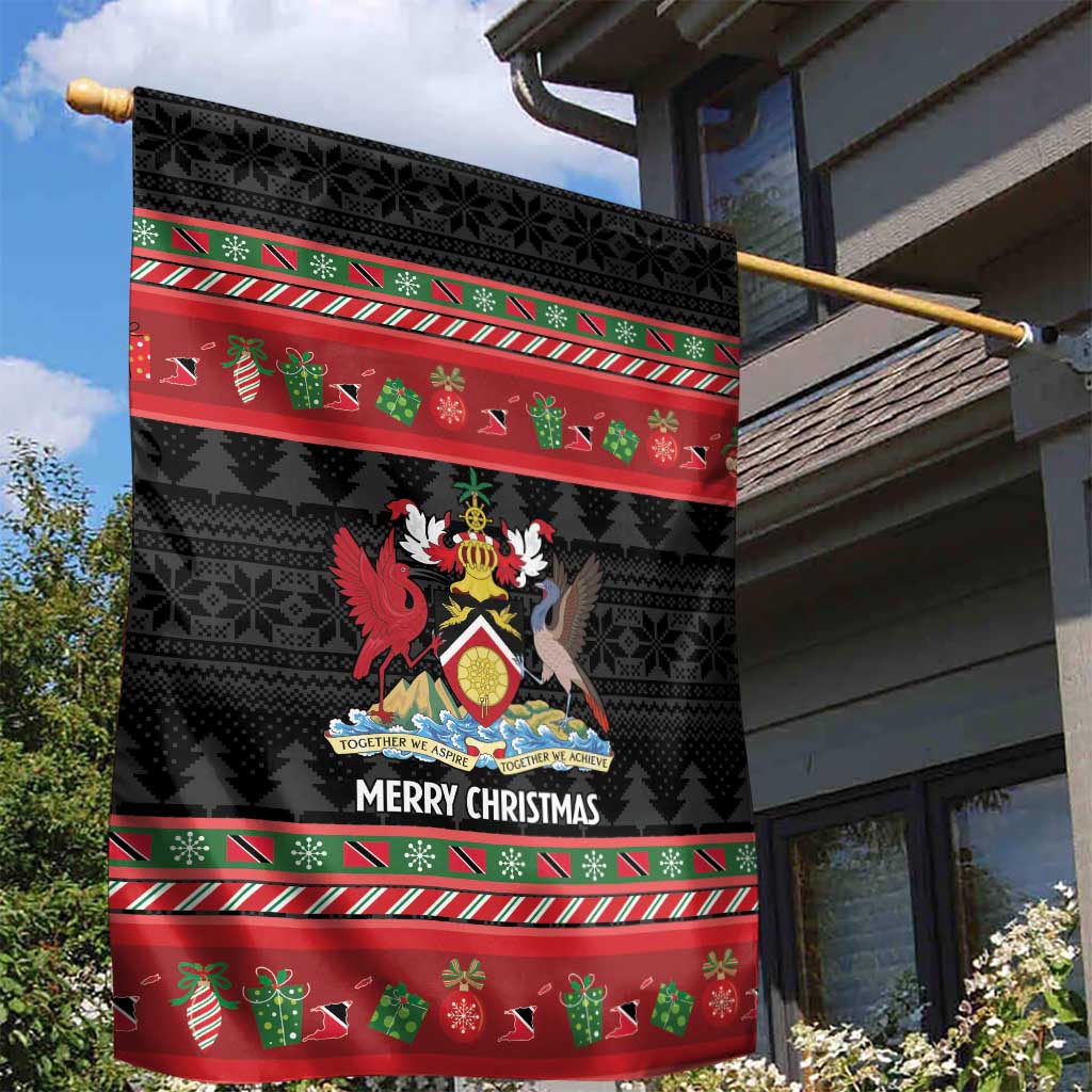 Trinidad And Tobago Christmas Garden Flag Merry Xmas Coat Of Arms - Wonder Print Shop