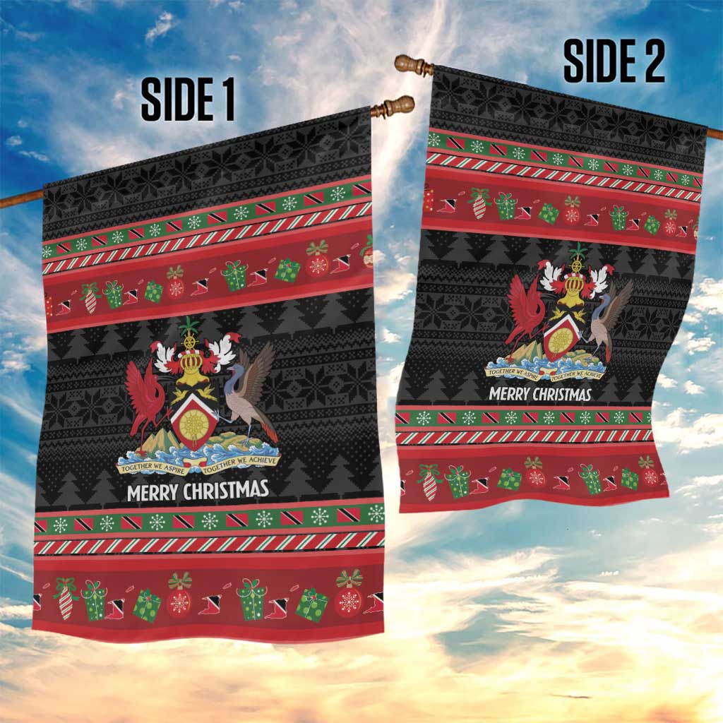 Trinidad And Tobago Christmas Garden Flag Merry Xmas Coat Of Arms - Wonder Print Shop