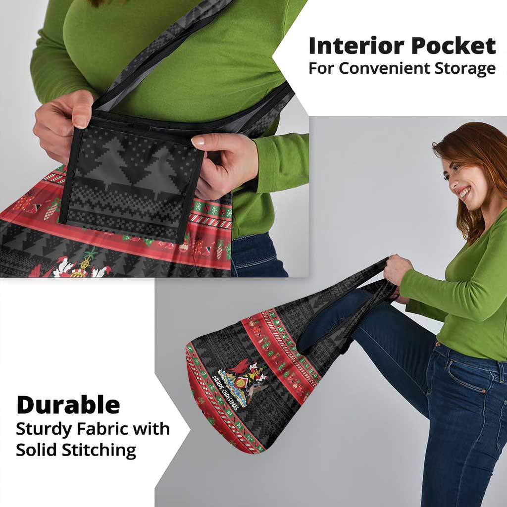 Trinidad And Tobago Christmas Grocery Bag Merry Xmas Coat Of Arms - Wonder Print Shop