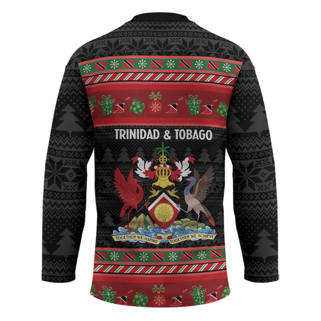 Trinidad And Tobago Christmas Hockey Jersey Merry Xmas Coat Of Arms - Wonder Print Shop