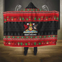 Trinidad And Tobago Christmas Hooded Blanket Merry Xmas Coat Of Arms - Wonder Print Shop