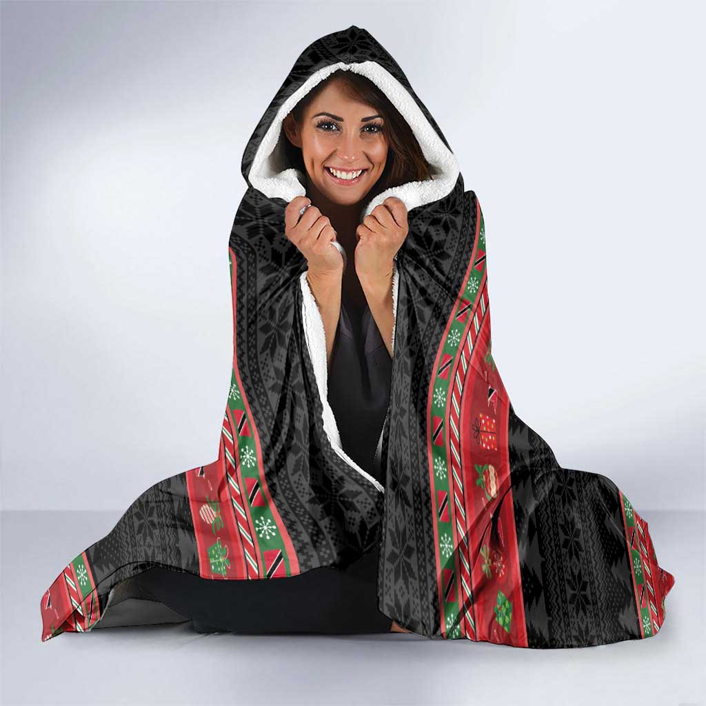 Trinidad And Tobago Christmas Hooded Blanket Merry Xmas Coat Of Arms - Wonder Print Shop