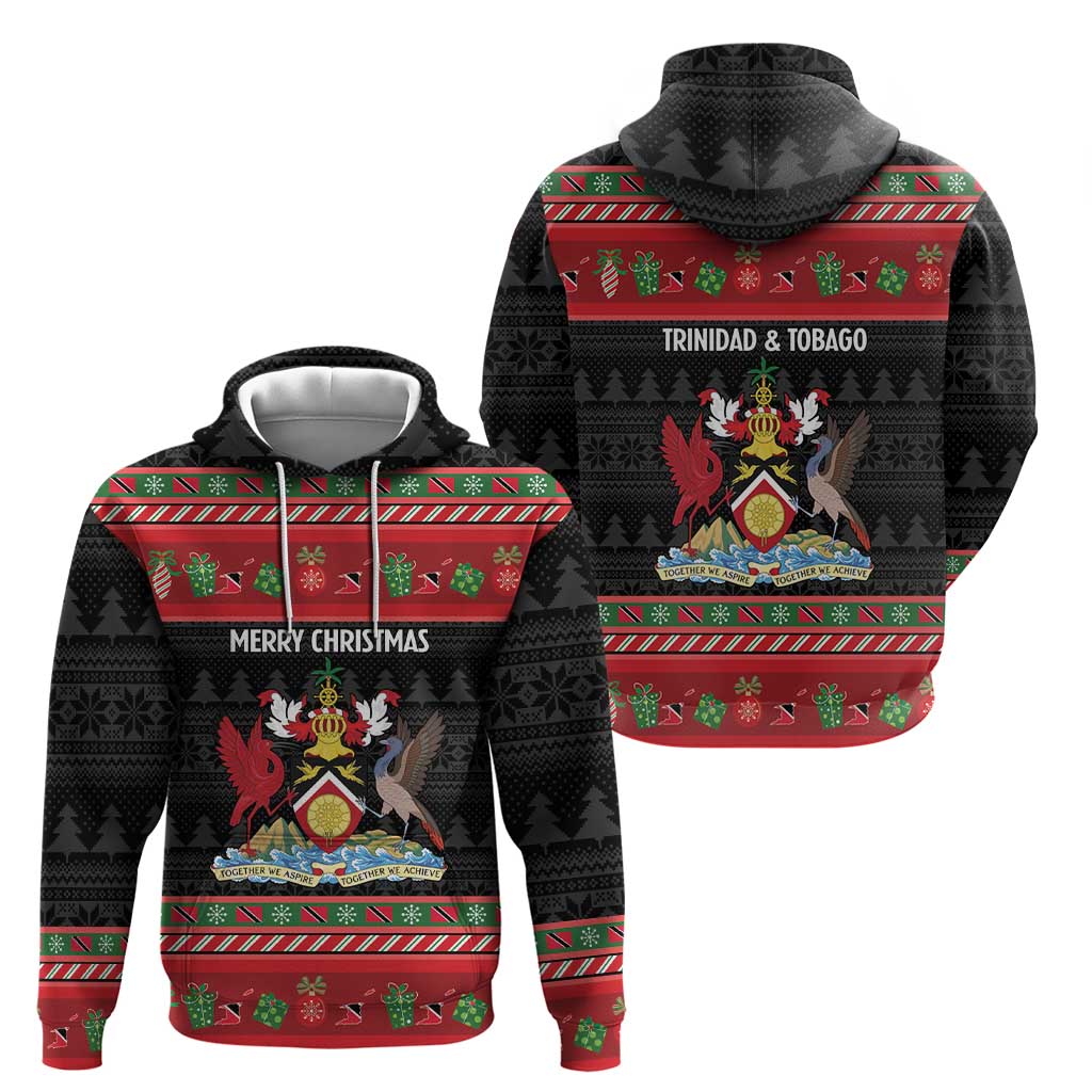 Trinidad And Tobago Christmas Hoodie Merry Xmas Coat Of Arms - Wonder Print Shop