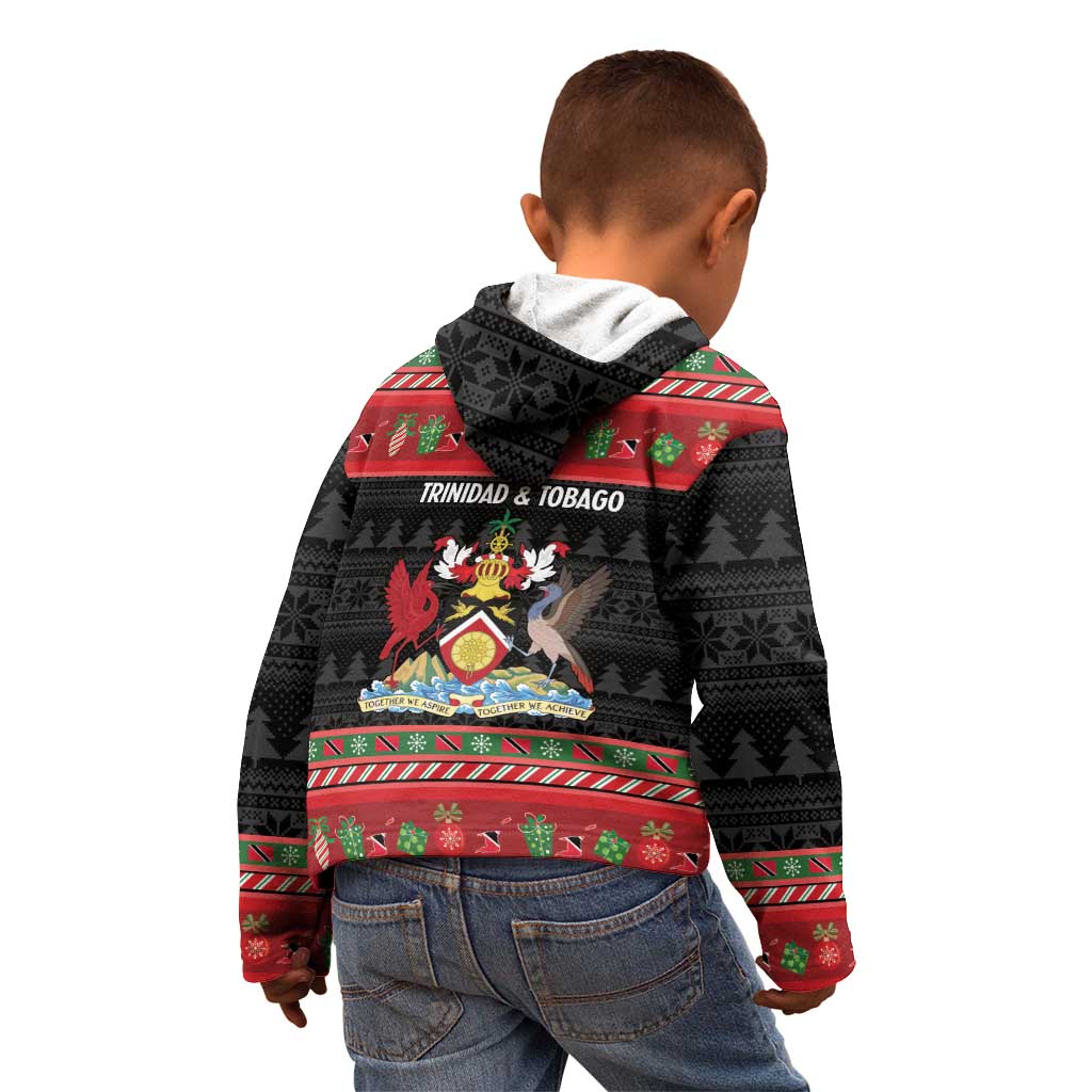 Trinidad And Tobago Christmas Kid Hoodie Merry Xmas Coat Of Arms - Wonder Print Shop