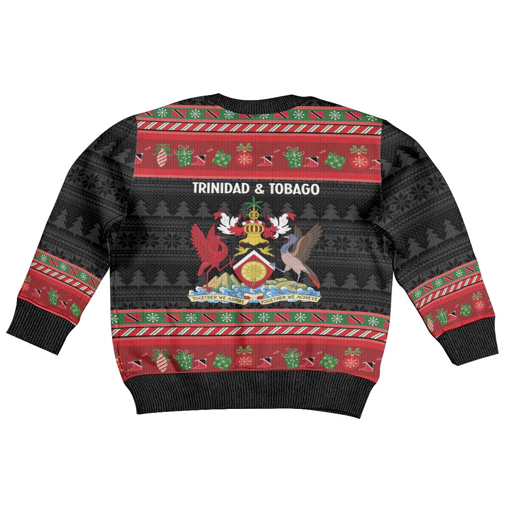Trinidad And Tobago Christmas Kid Ugly Christmas Sweater Merry Xmas Coat Of Arms - Wonder Print Shop