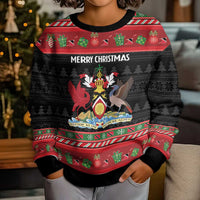 Trinidad And Tobago Christmas Kid Ugly Christmas Sweater Merry Xmas Coat Of Arms - Wonder Print Shop
