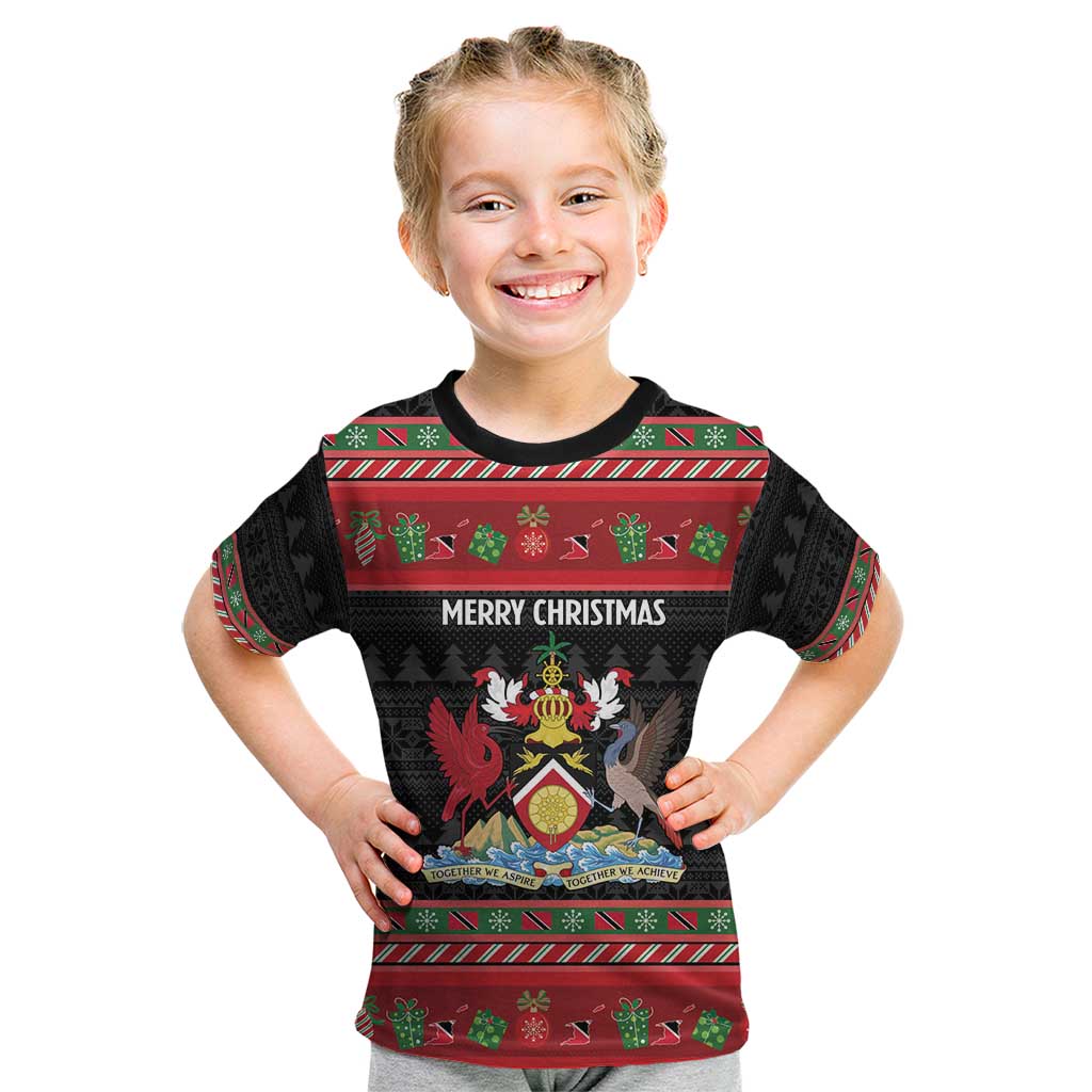Trinidad And Tobago Christmas Kid T Shirt Merry Xmas Coat Of Arms - Wonder Print Shop