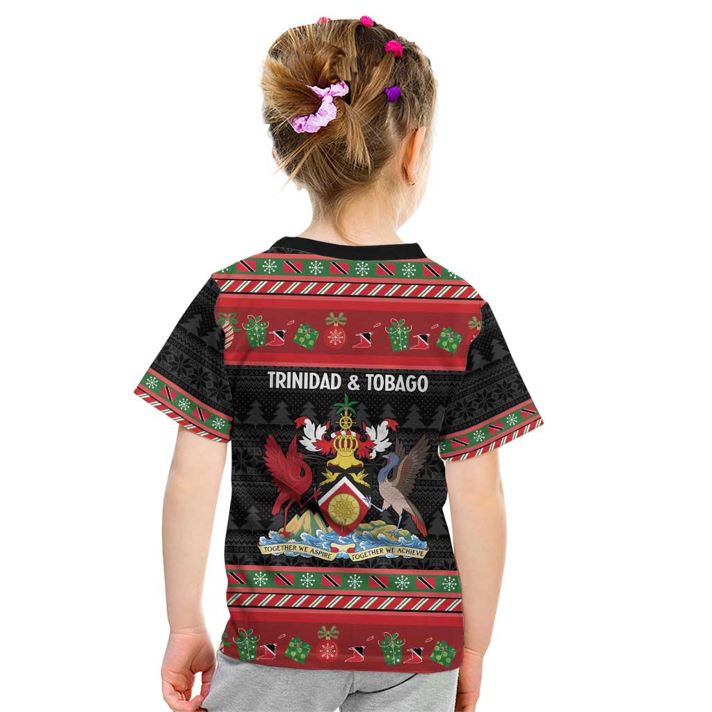Trinidad And Tobago Christmas Kid T Shirt Merry Xmas Coat Of Arms - Wonder Print Shop