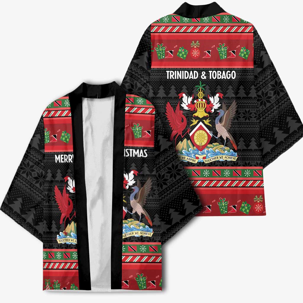 Trinidad And Tobago Christmas Kimono Merry Xmas Coat Of Arms - Wonder Print Shop