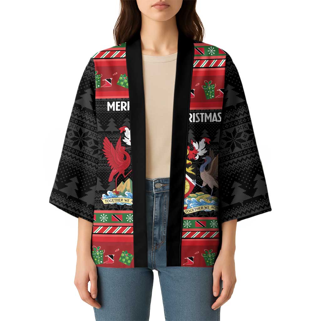 Trinidad And Tobago Christmas Kimono Merry Xmas Coat Of Arms - Wonder Print Shop