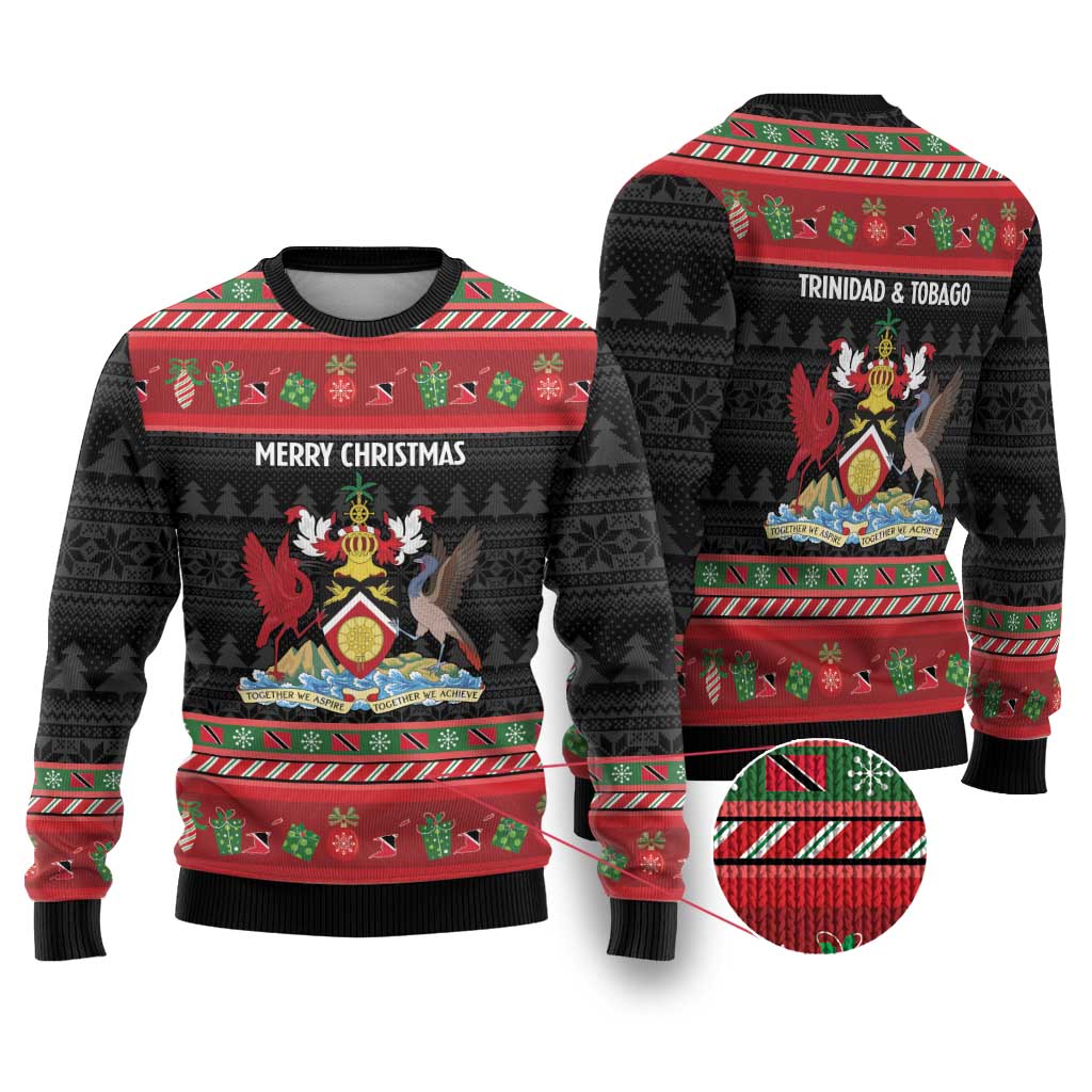 Trinidad And Tobago Christmas Ugly Christmas Sweater Merry Xmas Coat Of Arms - Wonder Print Shop