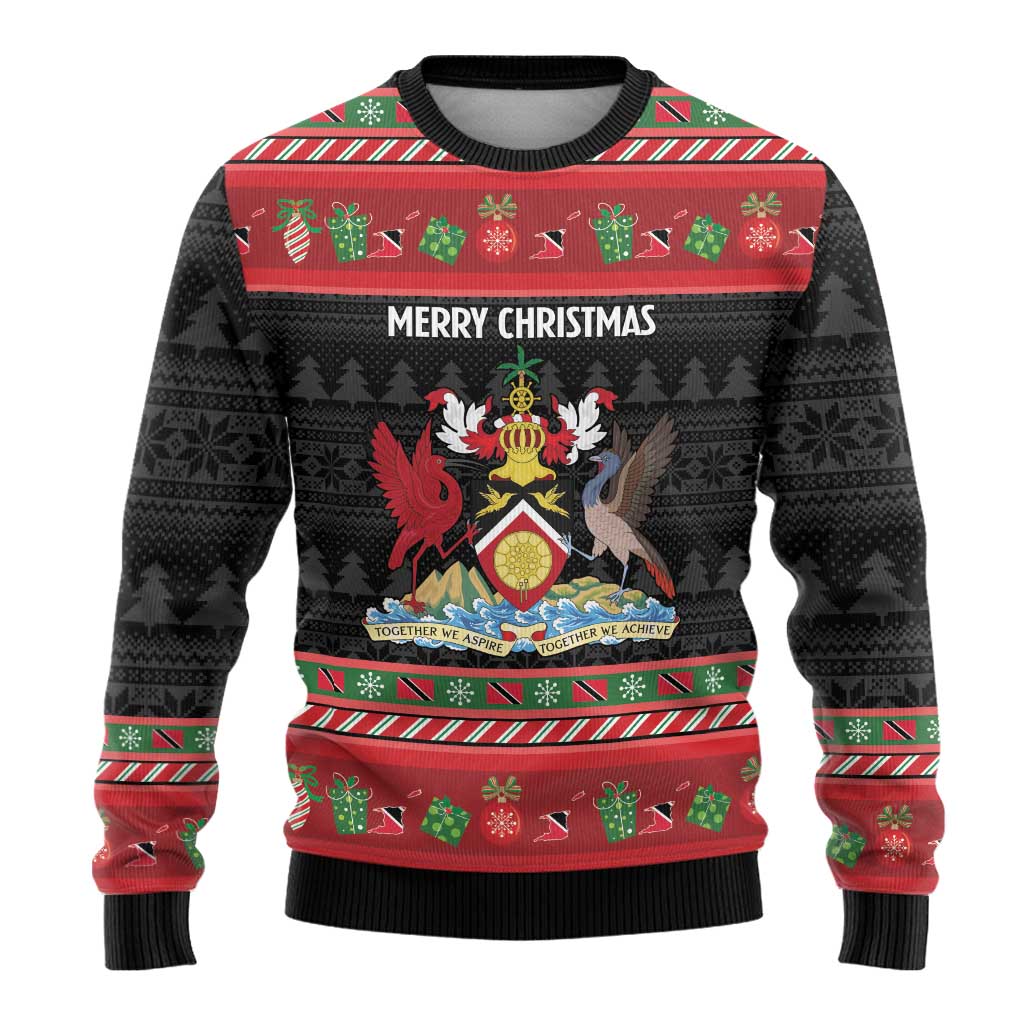 Trinidad And Tobago Christmas Ugly Christmas Sweater Merry Xmas Coat Of Arms - Wonder Print Shop