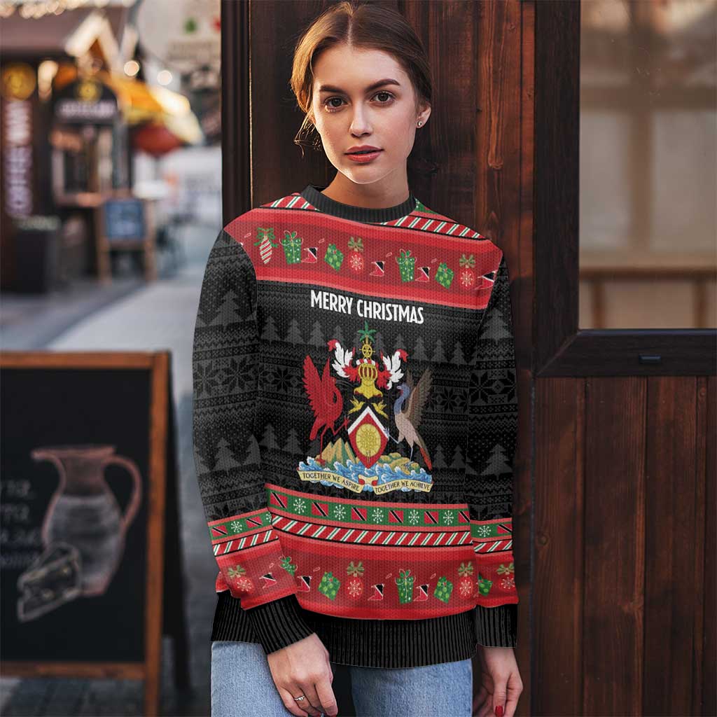 Trinidad And Tobago Christmas Ugly Christmas Sweater Merry Xmas Coat Of Arms - Wonder Print Shop