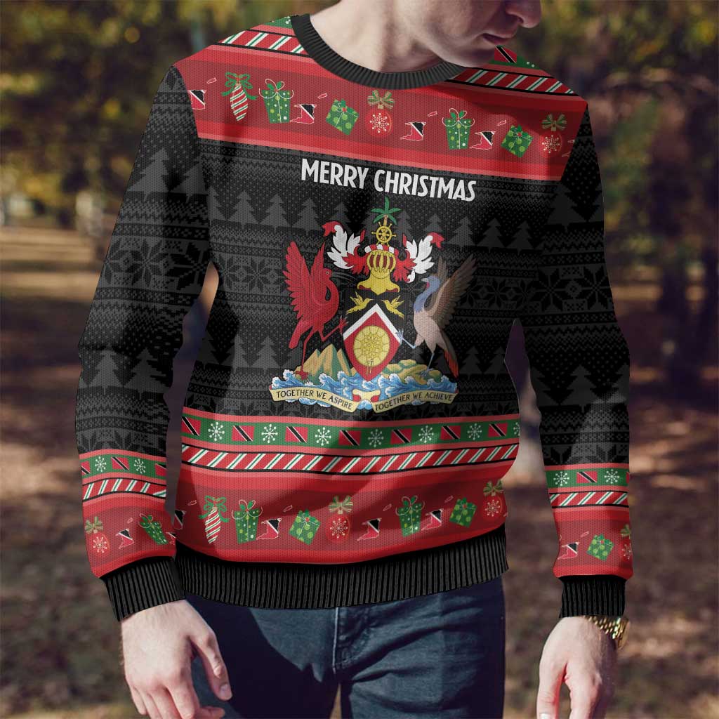Trinidad And Tobago Christmas Ugly Christmas Sweater Merry Xmas Coat Of Arms - Wonder Print Shop