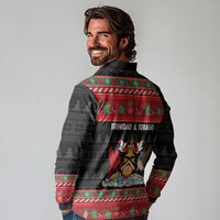 Trinidad And Tobago Christmas Long Sleeve Polo Shirt Merry Xmas Coat Of Arms - Wonder Print Shop