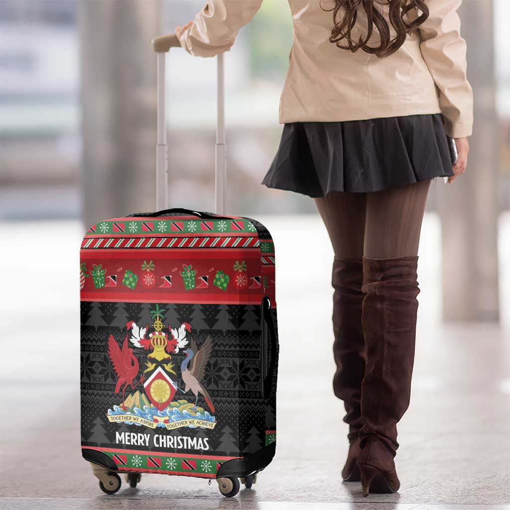 Trinidad And Tobago Christmas Luggage Cover Merry Xmas Coat Of Arms - Wonder Print Shop