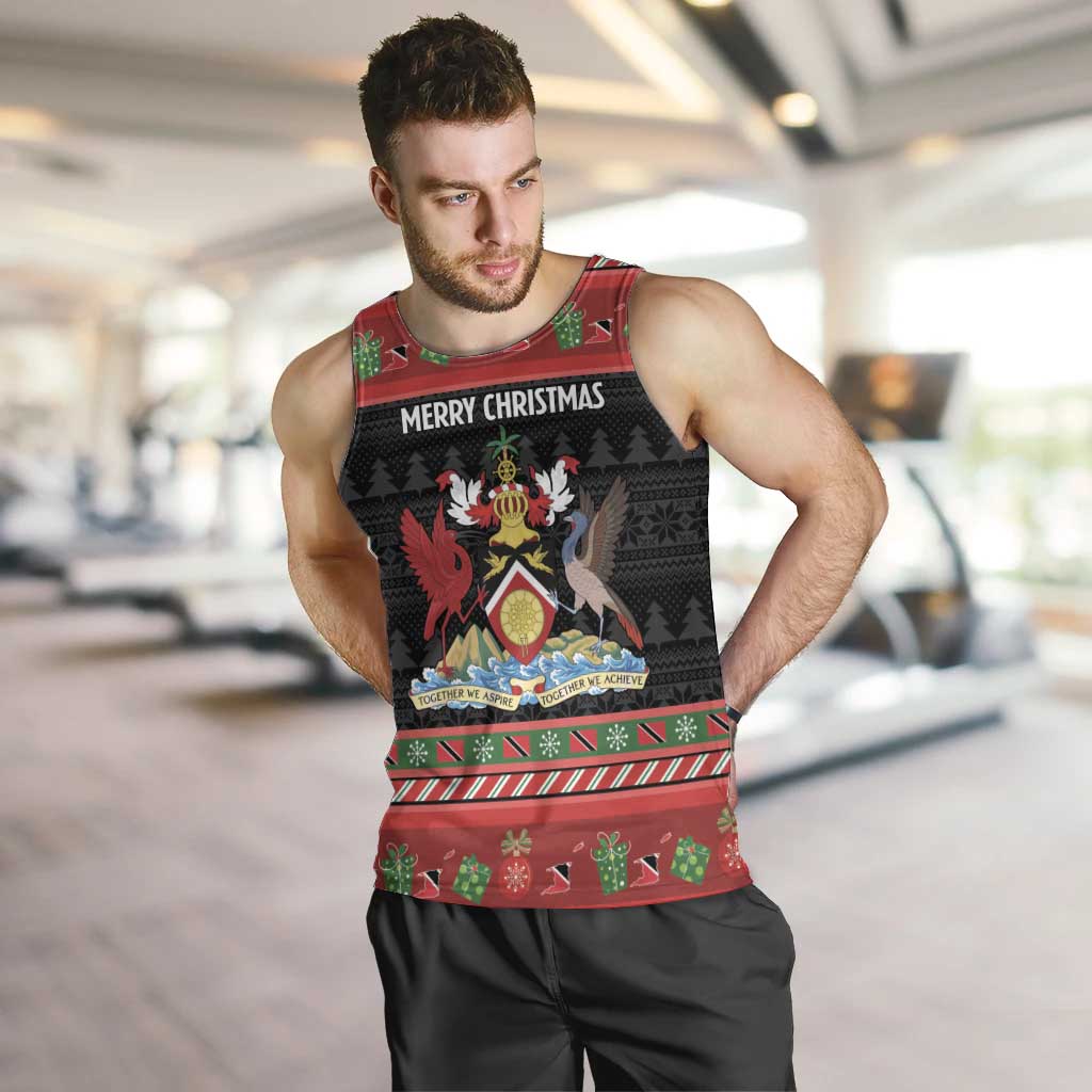 Trinidad And Tobago Christmas Men Tank Top Merry Xmas Coat Of Arms - Wonder Print Shop