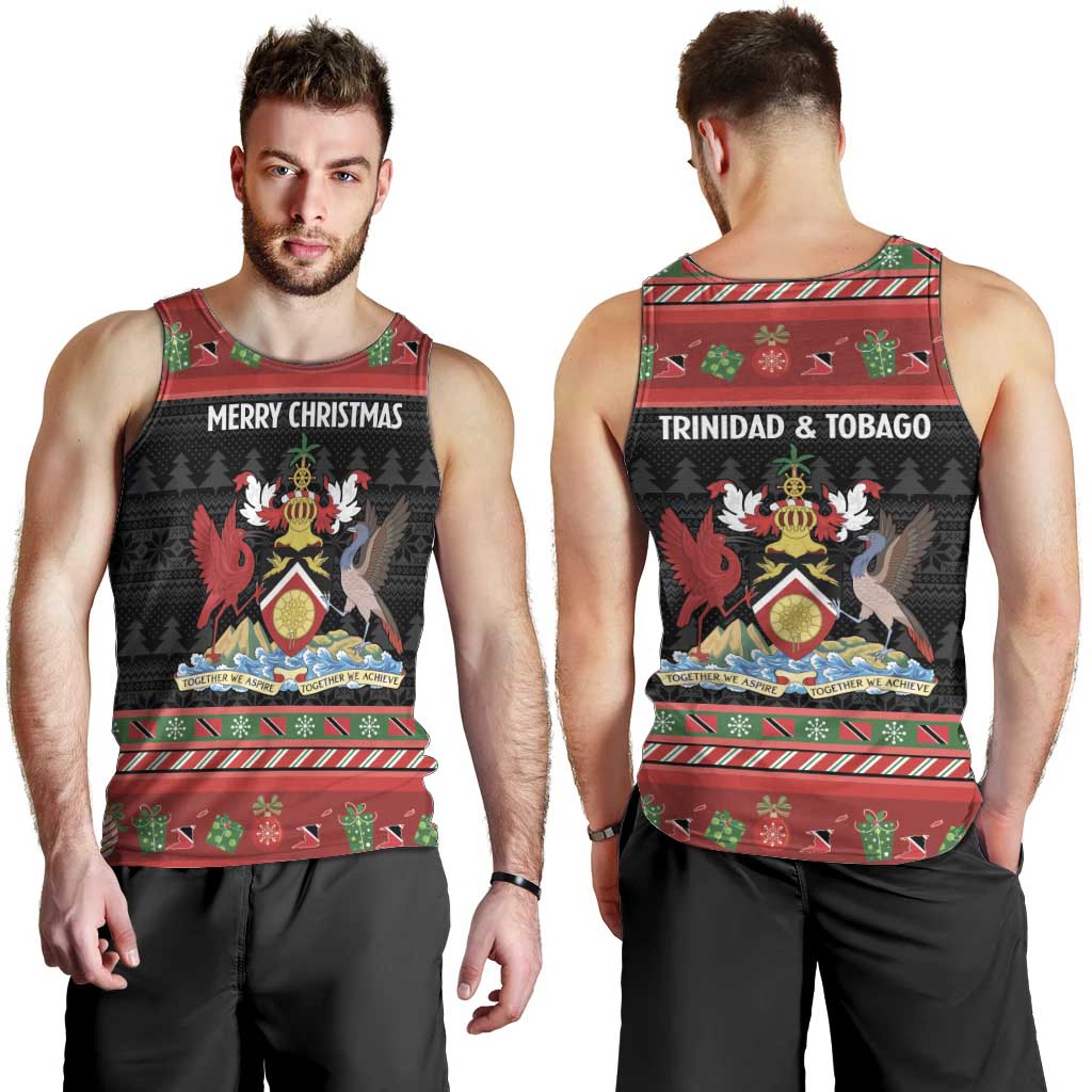 Trinidad And Tobago Christmas Men Tank Top Merry Xmas Coat Of Arms - Wonder Print Shop