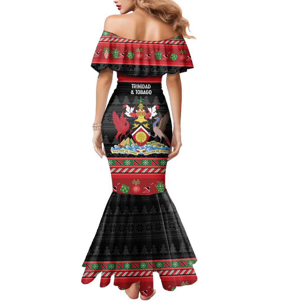 Trinidad And Tobago Christmas Mermaid Dress Merry Xmas Coat Of Arms - Wonder Print Shop
