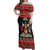Trinidad And Tobago Christmas Off Shoulder Maxi Dress Merry Xmas Coat Of Arms - Wonder Print Shop