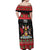 Trinidad And Tobago Christmas Off Shoulder Maxi Dress Merry Xmas Coat Of Arms - Wonder Print Shop