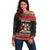 Trinidad And Tobago Christmas Off Shoulder Sweater Merry Xmas Coat Of Arms - Wonder Print Shop
