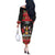Trinidad And Tobago Christmas Off The Shoulder Long Sleeve Dress Merry Xmas Coat Of Arms - Wonder Print Shop