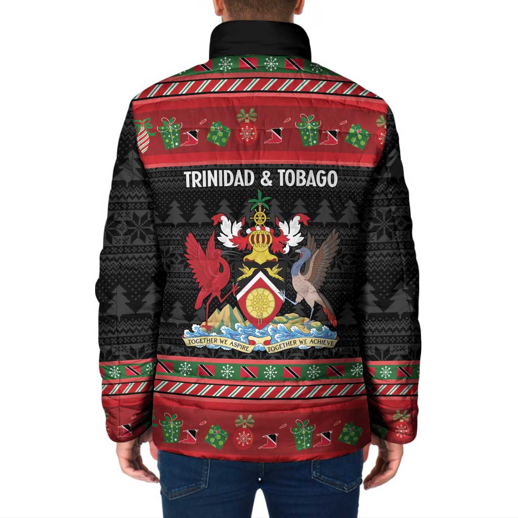 Trinidad And Tobago Christmas Padded Jacket Merry Xmas Coat Of Arms - Wonder Print Shop